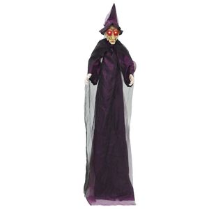 vidaXL H&auml;ngande Halloween talande h&auml;xa Lila 216 x 125 cm Polyester