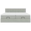 vidaXL Ottoman sängram med madrasser ljusgrå 180x200 cm sammet