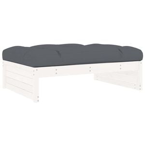 vidaXL Fotpall f&ouml;r tr&auml;dg&aring;rden vit 120x80 cm massiv furu