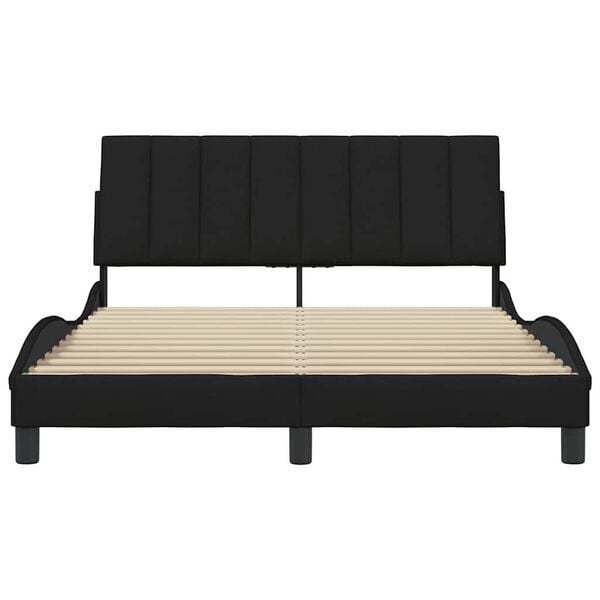vidaXL Bed Frame without Mattress "Hanko" Black 120x200 cm Fabric