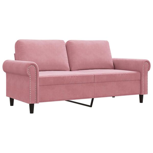 vidaXL Soffa 2-sits rosa 140 cm sammet
