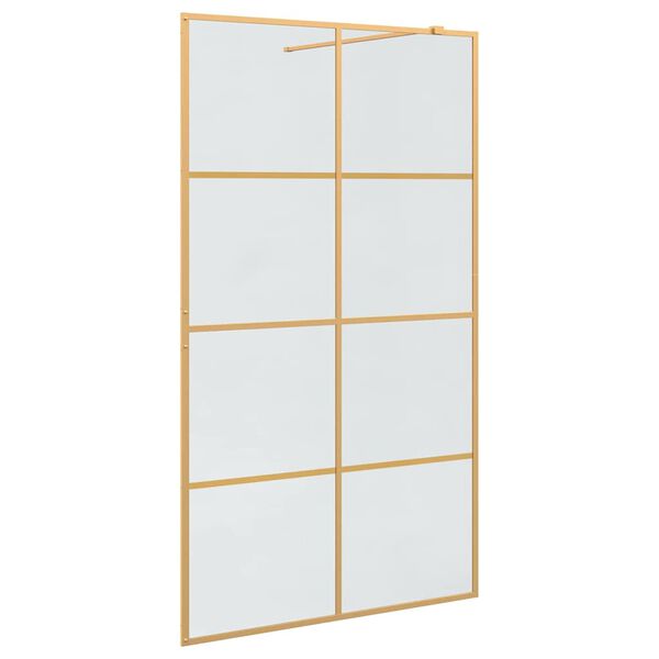 vidaXL Walk-in Duschv&auml;gg Guld 115 x 195 cm h&auml;rdat glas