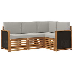 vidaXL Soffgrupper med kudde 4 pcs Massivt Akaciatr&auml;