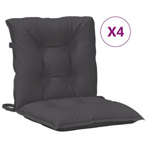 vidaXL Stolsdynor l&aring;gt ryggst&ouml;d 4 st melerad antracit 100x50x7 cm tyg