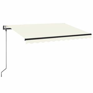 vidaXL Utdragbar markis Gr&auml;ddvit 350 x 250 cm Polyester