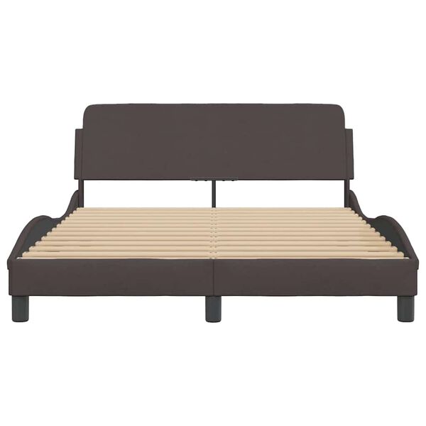 vidaXL Bed Frame "Dover" Dark Brown 140x200 cm Fabric