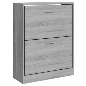vidaXL Skosk&aring;p gr&aring; sonoma 63x24x81 cm konstruerat tr&auml;