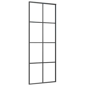 vidaXL Skjutd&ouml;rr svart 76x205 cm ESG glas och aluminium