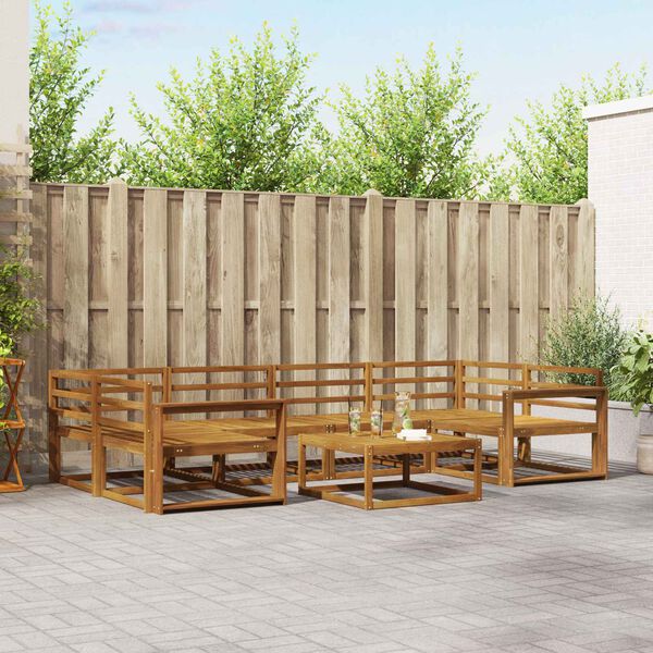 vidaXL Utomhussoffset 7 pcs Naturf&auml;rg Massivt Akaciatr&auml;