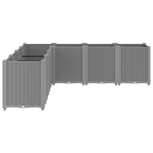 vidaXL Odlingsl&aring;da ljusgr&aring; 160x160x53 cm PP