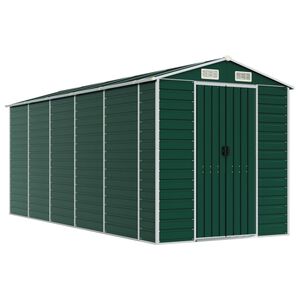 vidaXL Tr&auml;dg&aring;rdsskjul gr&ouml;n 191x470x198 cm galvaniserat st&aring;l