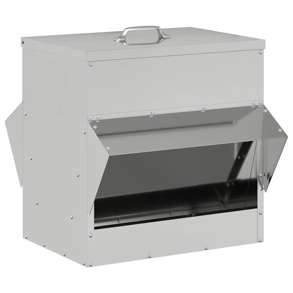 vidaXL Hönsfodertråg Silver 40,5 x 45 x 41 cm Galvaniserat Stål