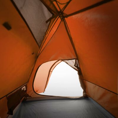 vidaXL Campingtält 2 personer grå och orange vattentätt