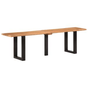 vidaXL B&auml;nk 160 cm massivt akaciatr&auml; och st&aring;l