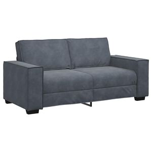 vidaXL Soffa 2-sits mörkgrå 140 cm sammet