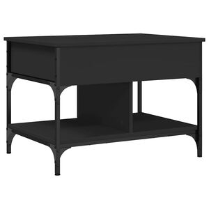 vidaXL Soffbord svart 70x50x50 cm konstruerat tr&auml; och metall
