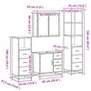 vidaXL Badrumsm&ouml;bler set 4 delar sonoma-ek konstruerat tr&auml;