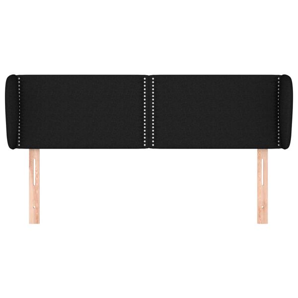 vidaXL S&auml;nggavel med kanter svart 147x23x78/88 cm tyg