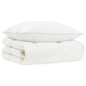vidaXL 90% G&aring;sdun T&auml;cke Set FULDA 2 st 135 x 200 cm Vinter 300 GSM Vit