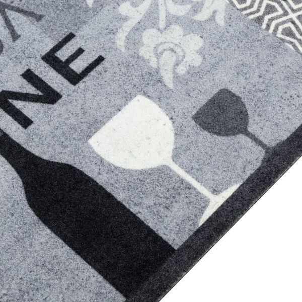 vidaXL K&ouml;ksmatta maskintv&auml;ttbar Wine gr&aring; 60x300 cm sammet