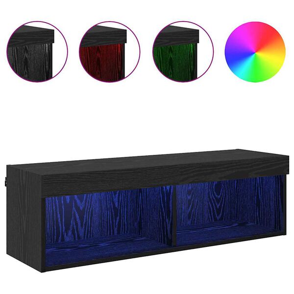 vidaXL TV V&auml;gghylla Panama Svart Ek 100 x 30 x 30 cm Konstruerat tr&auml;