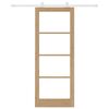 vidaXL Skjutdörr ORKDAL Naturfärg 83 x 211 cm Massivt tallträ och glas