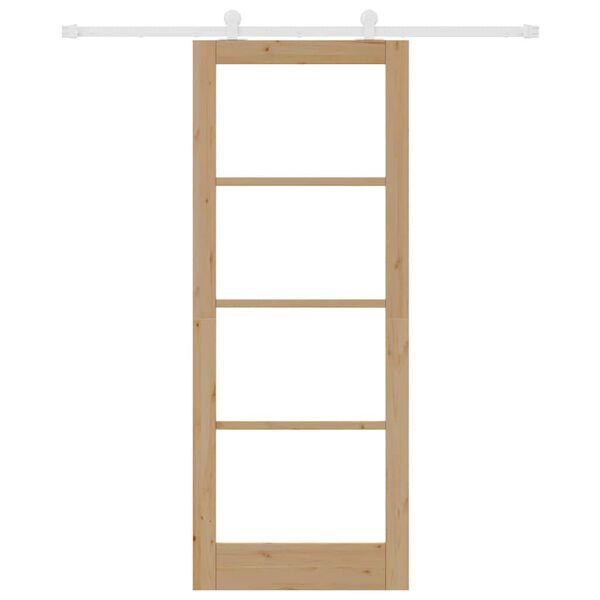 vidaXL Skjutdörr ORKDAL Naturfärg 83 x 211 cm Massivt tallträ och glas