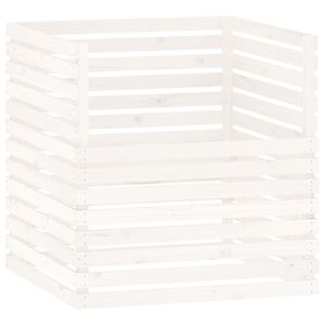 vidaXL Kompostl&aring;da vit 100x100x102 cm massiv furu
