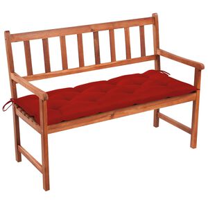 vidaXL Tr&auml;dg&aring;rdsb&auml;nk med dyna 120 cm massivt akaciatr&auml;