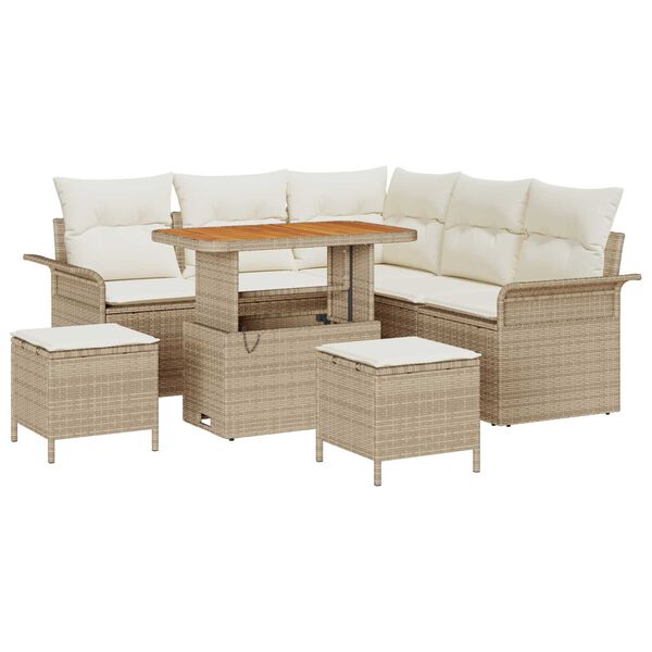 vidaXL Tr&auml;dg&aring;rdsoffset 8 pcs Beige konstrotting