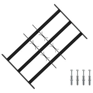 vidaXL F&ouml;nsterskyddsgaller med 3 Tv&auml;rstag 3 pcs 43-74 cm