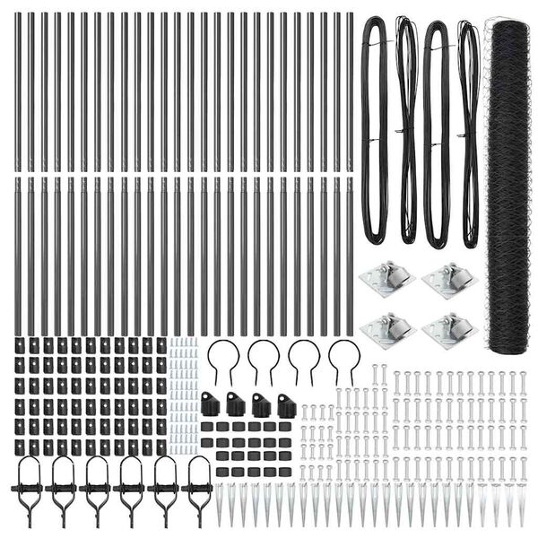 vidaXL St&auml;ngselstolpe Gr&aring; 50 x 1,4 m (50 mm n&auml;t) St&aring;l och PVC