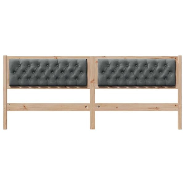 vidaXL Huvudgavel &Ouml;vrigt brun och m&ouml;rkgr&aring; 200 cm Massiv furu