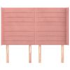 vidaXL S&auml;nggavel med kanter rosa 147x16x118/128 cm sammet