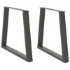 vidaXL Matbordsben V-formade 2 st antracit 80x(72-73,3) cm st&aring;l