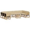 vidaXL Utomhussoffset med kudde 11 pcs Vit och Beige