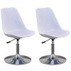 vidaXL Snurrbara matstolar 2 st vit konstl&auml;der