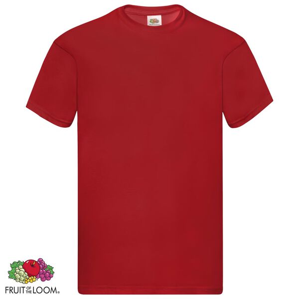 Fruit of the Loom Original T-shirt 5-pack r&ouml;d stl. S bomull