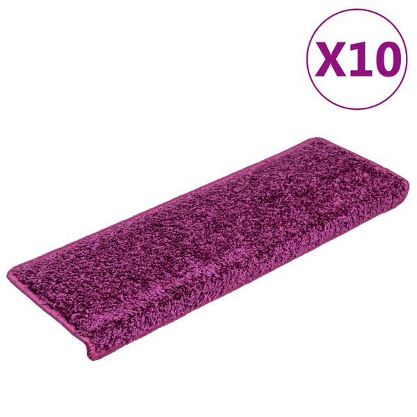 vidaXL Trappmattor 10 st 65x21x4 cm violett rektangul&auml;r kant
