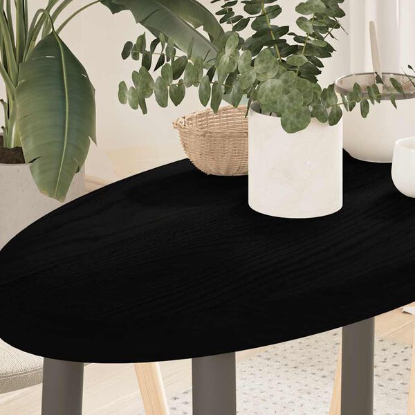 vidaXL Bordsskiva m&ouml;rkbrun 80x40x4 cm massiv ek oval