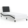 vidaXL Bed Frame with LED without Mattress "Zadar" White and Black 80x200 cm