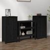 vidaXL Sk&auml;nk svart 2 st 39x35x80 cm massiv furu
