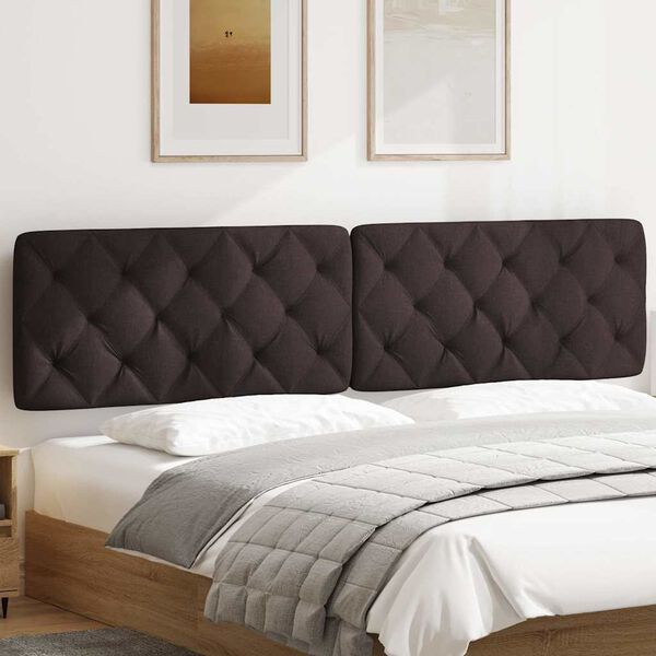 vidaXL Headboard Cushion Dark Brown 200 cm Fabric