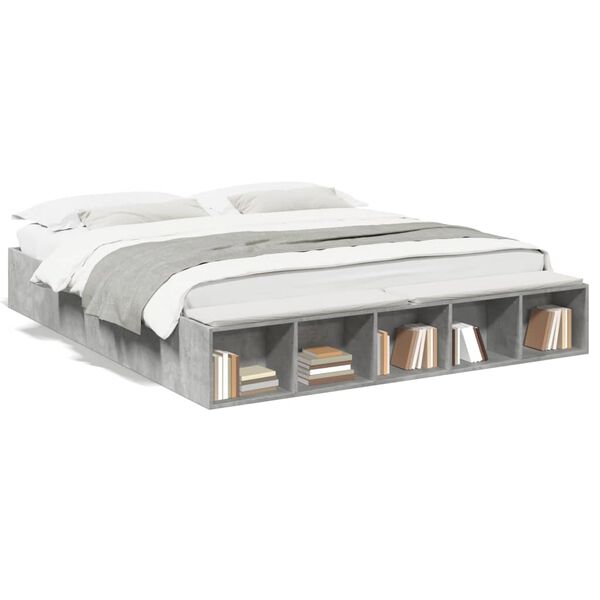 vidaXL S&auml;ngram betonggr&aring; 180x200 cm konstruerad tr&auml;