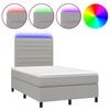 vidaXL Rams&auml;ng med madrass & LED ljusgr&aring; 120x200 cm tyg