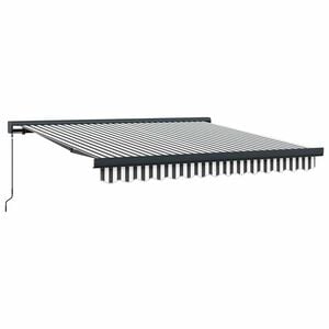 vidaXL Markis inf&auml;llbar antracit och vit 3x2,5 m tyg&aluminium