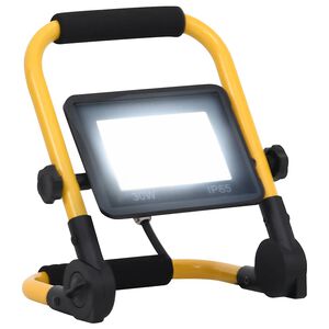 vidaXL Str&aring;lkastare med handtag 30 W LED kallvit