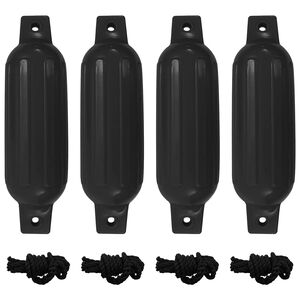 vidaXL St&ouml;tf&aring;ngare f&ouml;r b&aring;t 4 st svart &Oslash; 11x40 cm PVC