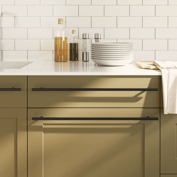 vidaXL Sk&aring;phandtag 10 st svart 480 mm rostfritt st&aring;l