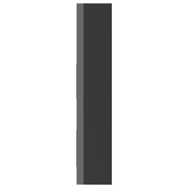 vidaXL Bokhylla gr&aring; h&ouml;gglans 40x35x180 cm konstruerat tr&auml;